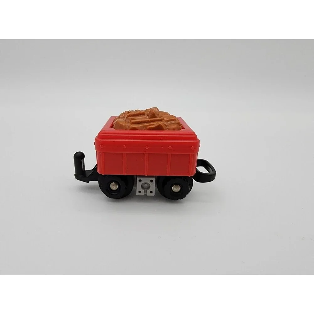 Fisher Price GeoTrax Red Black Steam Train Push Engine With Cargo Cars 3pc Set